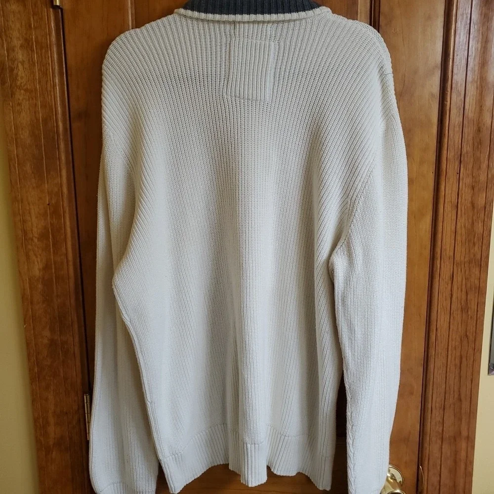 American Rag Mens Sz XXL‎ Pullover 1/4 Button Long Sleeve Oatmeal Sweater